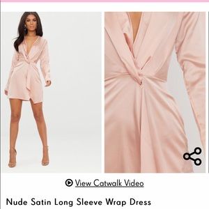 SATIN PINK MINI DRESS-SIZE 4